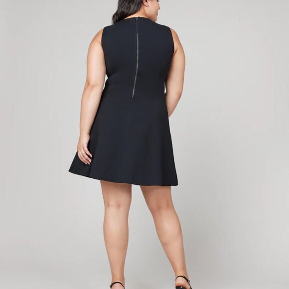 Spanx Perfect Fit & Flare Dress Women's Size S Black Stretch - Picture 2 of 11